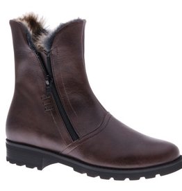 Stylish brown boots with zipper - vegan - PF008-V