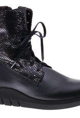 PRETTY&FAIR Cool black laced boots - vegan - Microsport Black - Metallic Black - PF3001-V