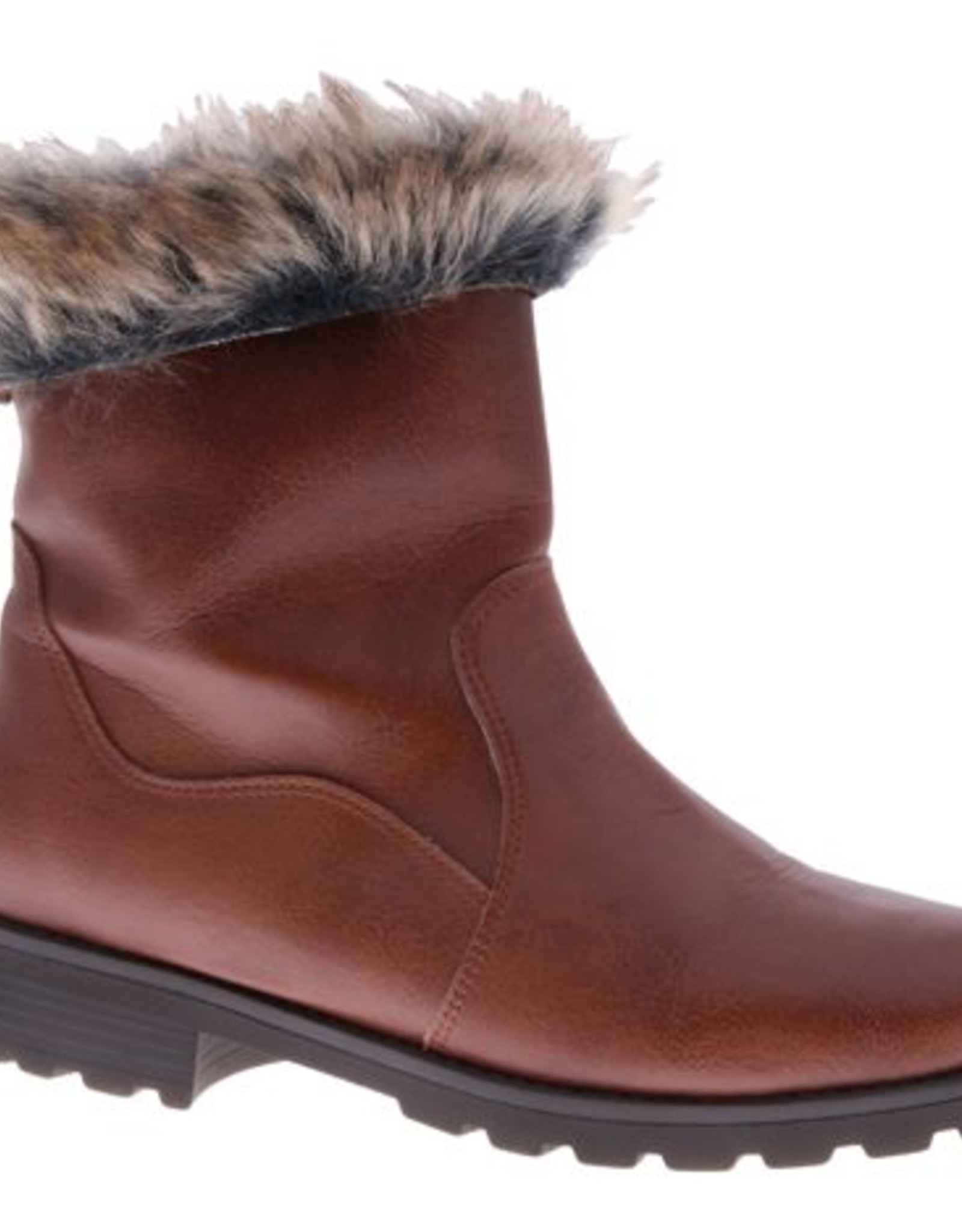 PRETTY&FAIR Cognac tube wit faux-fur lining - vegan - Microsport Cognac - Faux Fur - PF3010-V