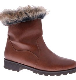 Cognac tube met faux-fur voering - vegan -PF3010-V