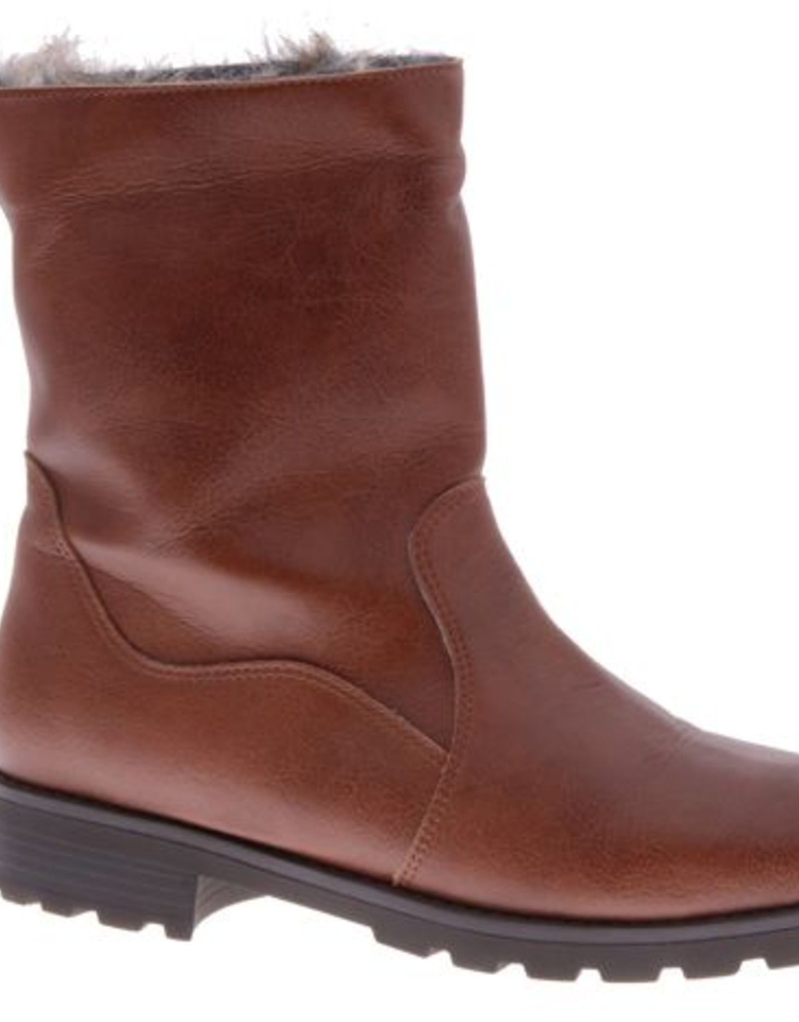 PRETTY&FAIR Cognac tube met faux-fur voering - vegan - Microsport Cognac - Faux Fur - PF3010-V