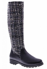 PRETTY&FAIR Hoge zwarte laars met stof - Microsport Black - Litzy Black - PF3004