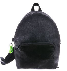 Black with grey velt backpack