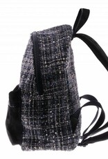 PRETTY&FAIR Zwart met stoffen backpack - Backpack Litzy Black - Nobuck Black