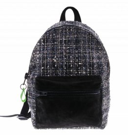 Zwart met stoffen backpack