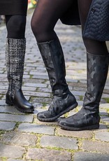 PRETTY&FAIR Hoge zwarte laars met stof - Microsport Black - Litzy Black - PF3004