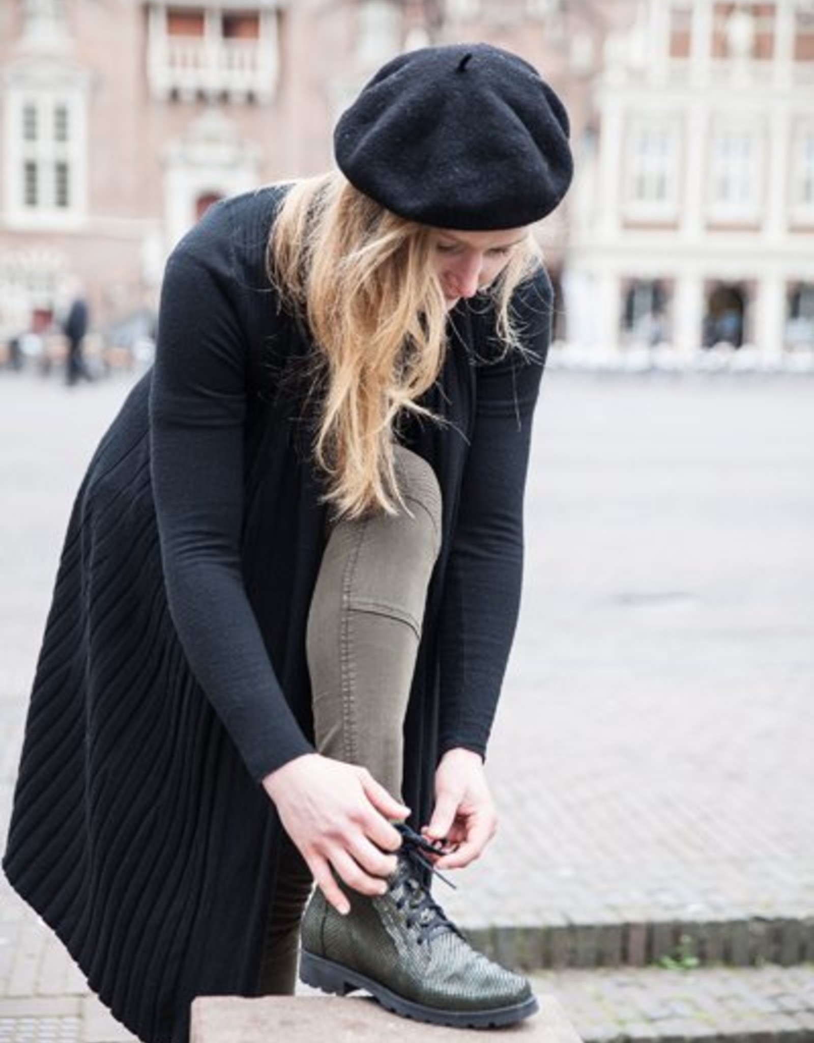 PRETTY&FAIR Pyton Olive enkellaarsje met rits - vegan - Pyton Olive -  PF001-V