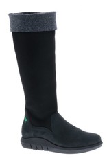 PRETTY&FAIR Hoge zwart/grijze laars - vegan - Nobuck Black - Velt Grey/Black - PF3012-V