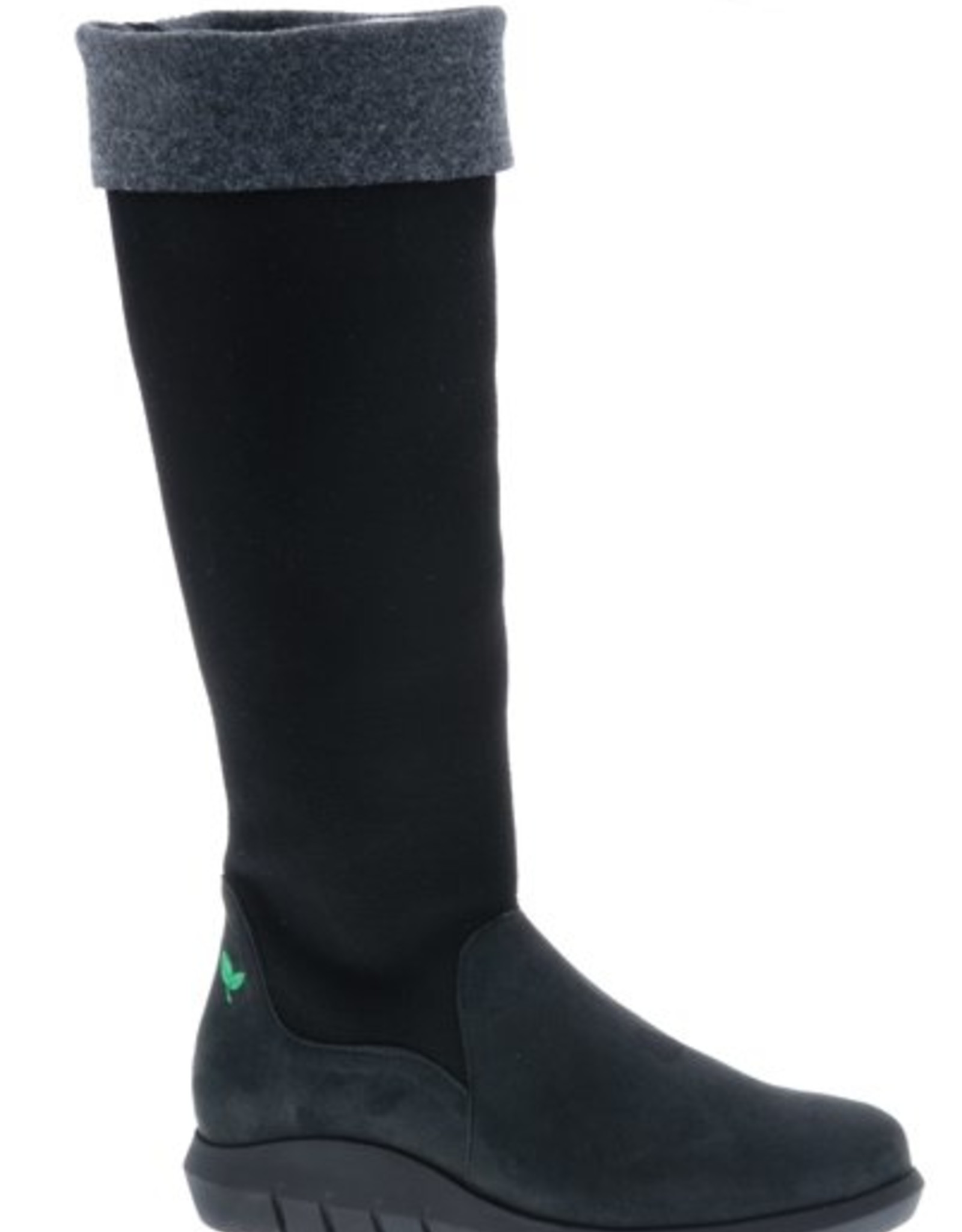 PRETTY&FAIR High black/grey boot - vegan - Nobuck Black - Velt Grey/Black - PF3012-V