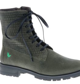 Cool olive green ankle booty with print - PF3001