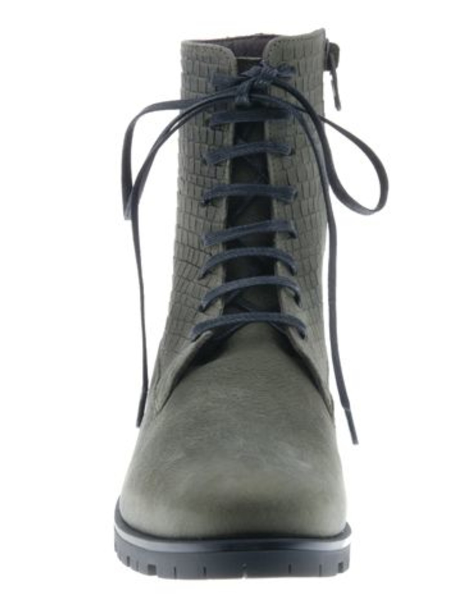 PRETTY&FAIR Stoere olijfgroene enkellaars met print  - Bandolero Olive - Print - PF3001