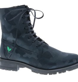 Cool black combat laced boots - vegan - PF3001-V