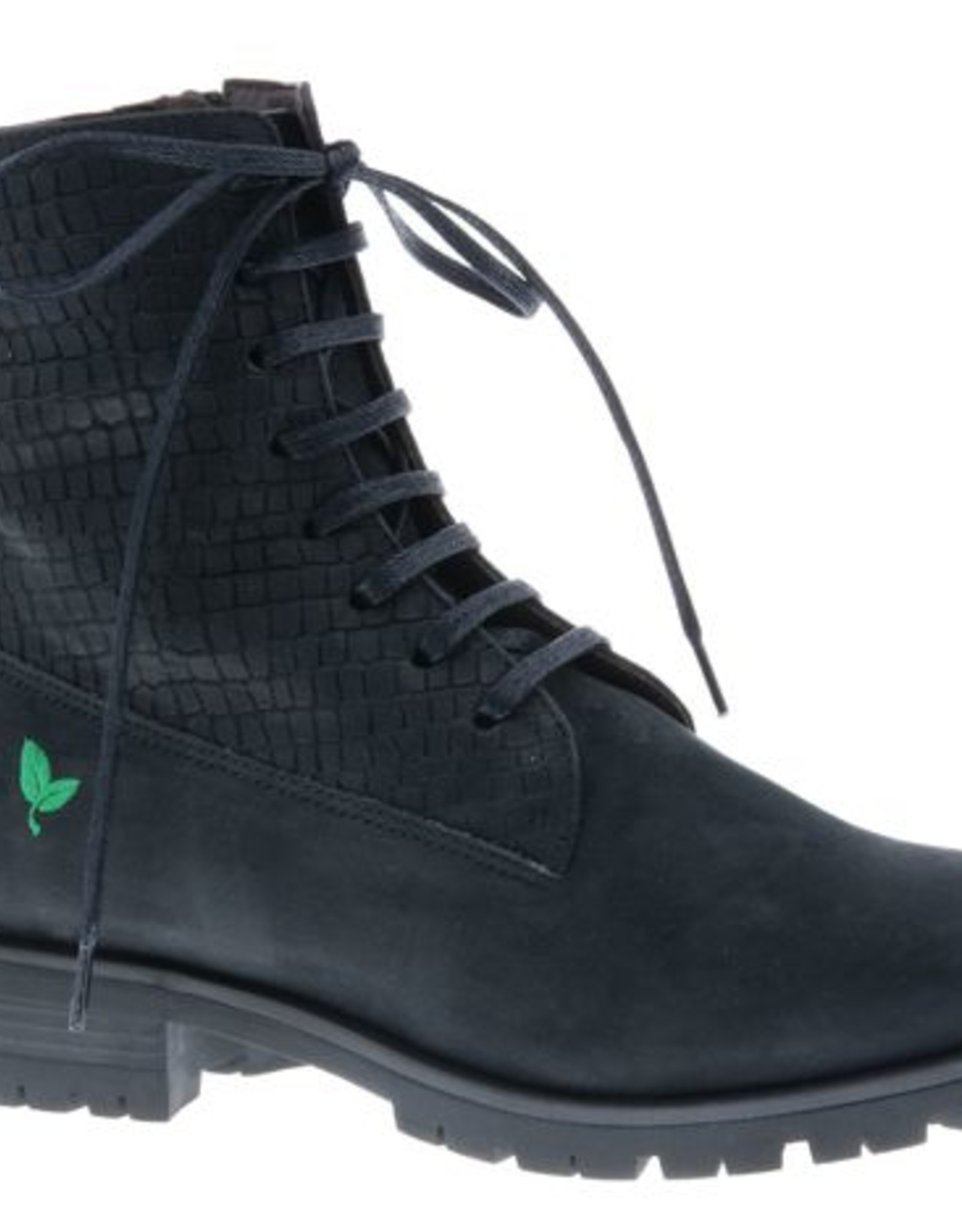 PRETTY&FAIR Stoere zwarte enkellaars met print  - Bandolero Black - Print - PF3001