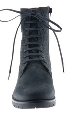 PRETTY&FAIR Stoere zwarte enkellaars met print  - Bandolero Black - Print - PF3001