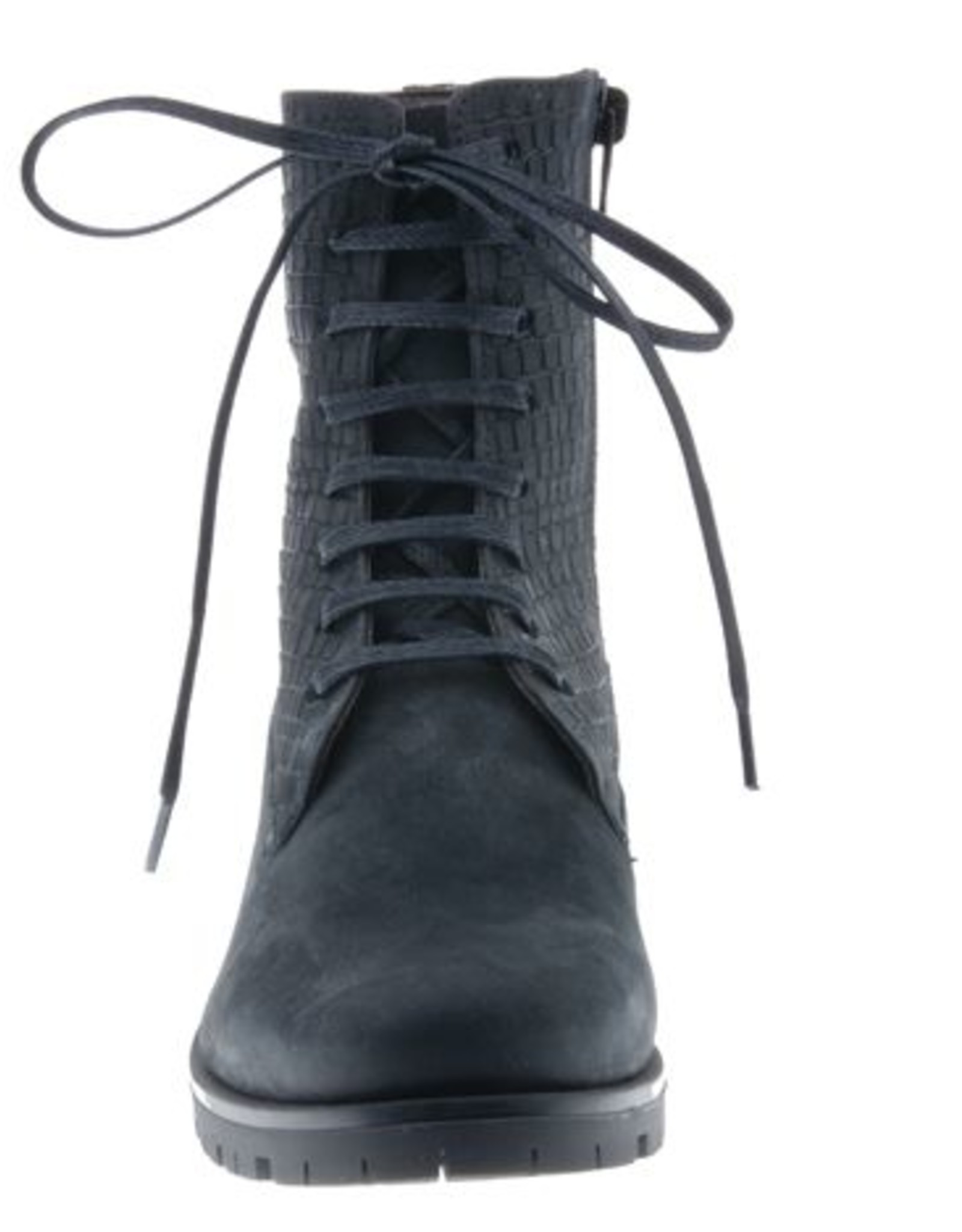 PRETTY&FAIR Stoere zwarte enkellaars met print  - Bandolero Black - Print - PF3001