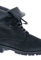 PRETTY&FAIR Black unique ankle booty -  Bandolero Black - Velt Grey - PF3008