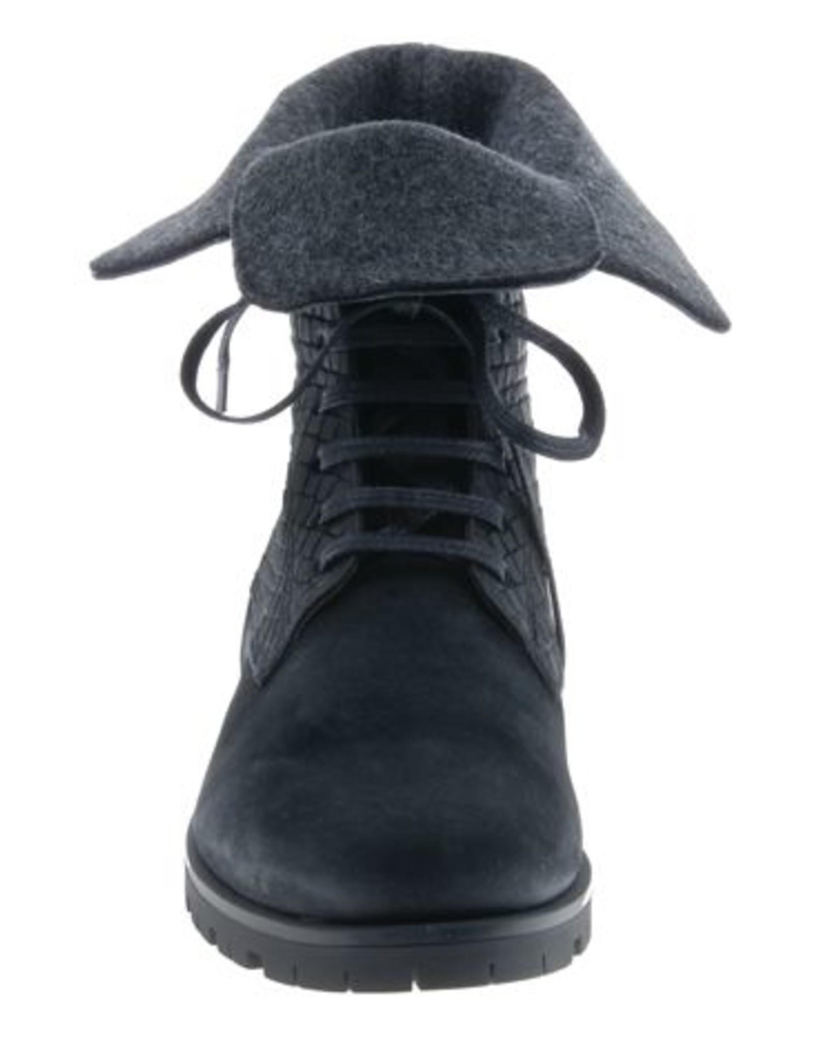 PRETTY&FAIR Zwarte unieke enkellaars - Bandolero Black - Velt Grey - PF3008