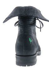 PRETTY&FAIR Zwarte unieke enkellaars - Bandolero Black - Velt Grey - PF3008