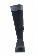 PRETTY&FAIR Hoge zwart/grijze laars - vegan - Nobuck Black - Velt Grey/Black - PF3012-V