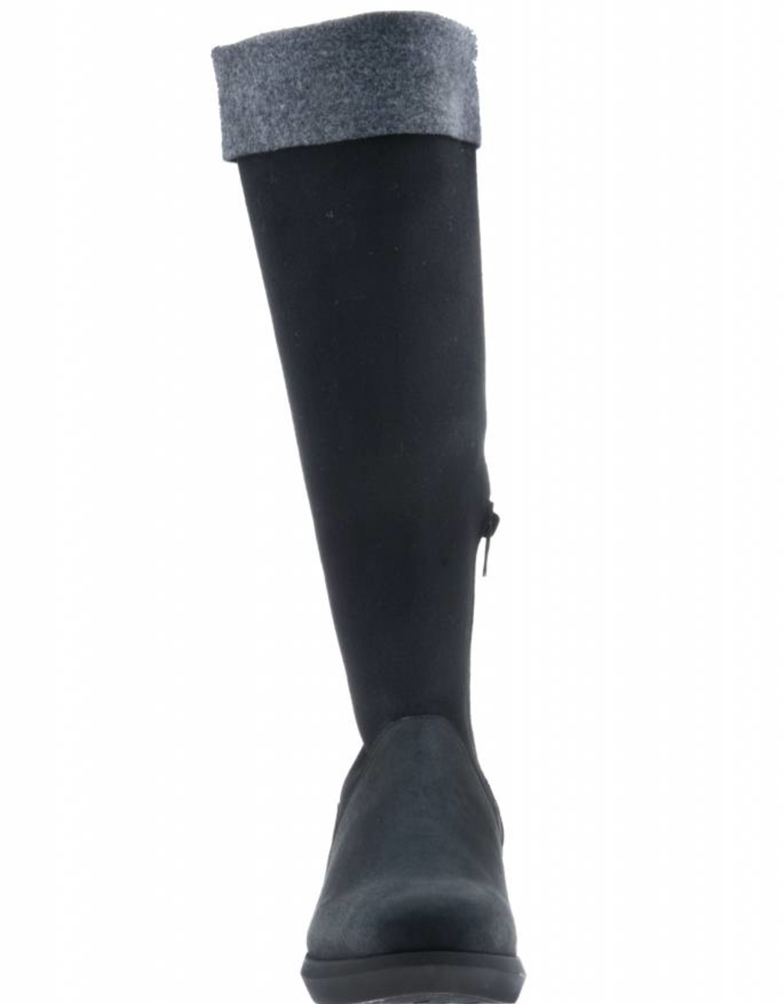 PRETTY&FAIR Hoge zwart/grijze laars - vegan - Nobuck Black - Velt Grey/Black - PF3012-V
