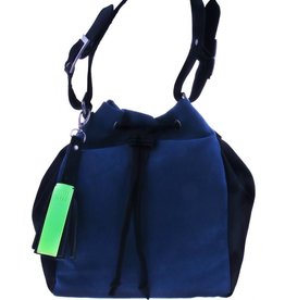 Zwart/blauwe schoudertas - vegan - BAG 4707-V