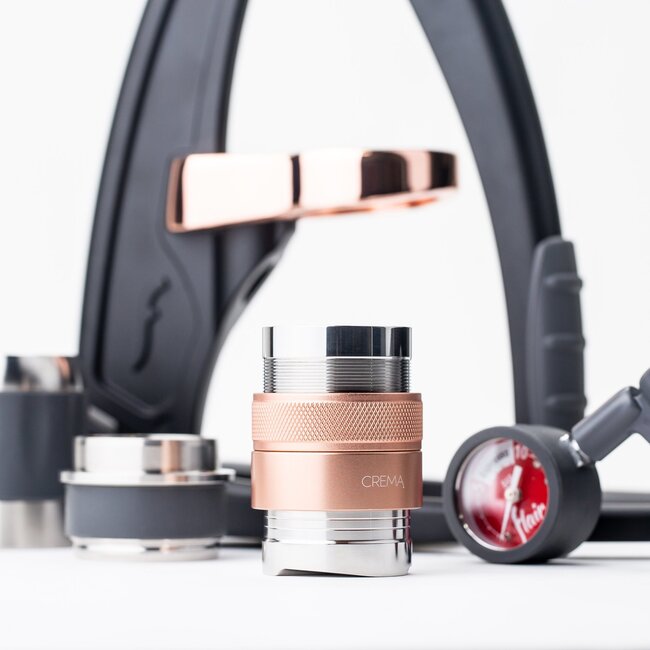 Crema - Tamper & Distributor Combo | 45.5mm (Rose Gold) - For Flair