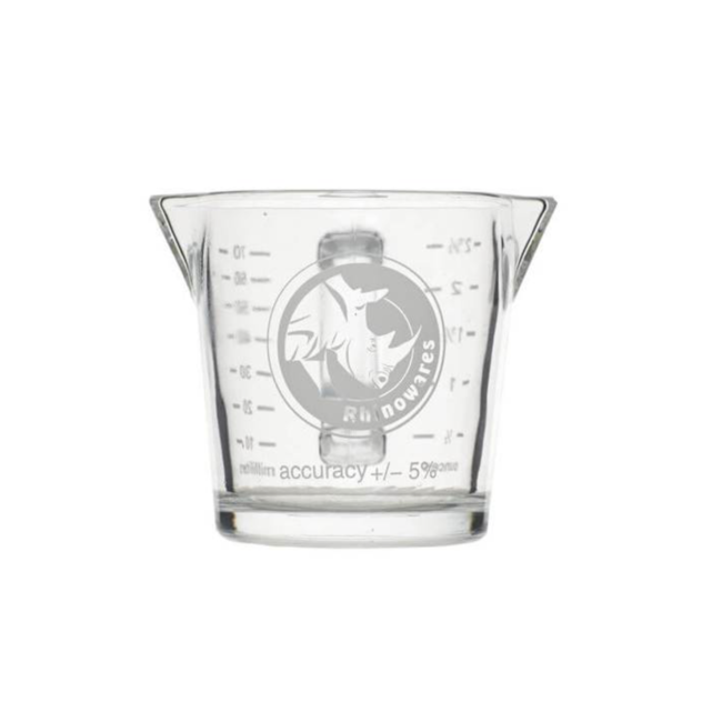 Rhinowares - Double Spout Espresso Shot Glass with Handle | 2.4oz/70ml