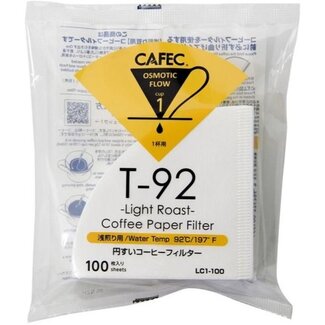 Cafec T-92 Light Roast Paper Filter, 1 Cup (100 pieces)