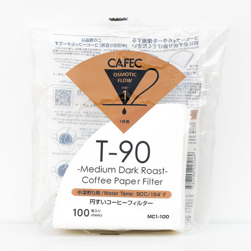 Cafec Cafec T-90 Medium-Dark Roast Paper Filter, 1 Cup (100 stuks)