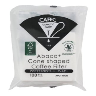 Cafec Cafec Abaca+ Cone-shaped Paper Filter 1 Cup (100 stuks)