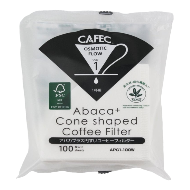 Cafec - Abaca+ Cone-shaped Paper Filter | 1 Cup (100 stuks)