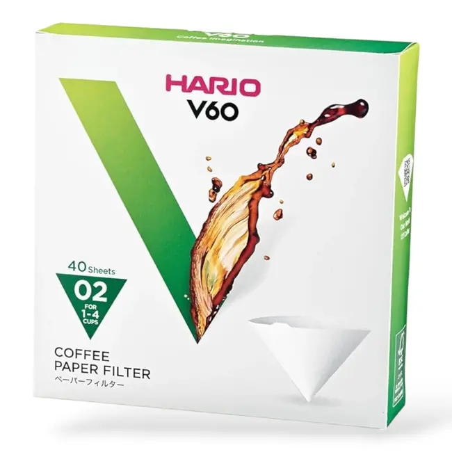 Hario - V60 Filters 02 White | VCF-02-40W (40 Pieces)