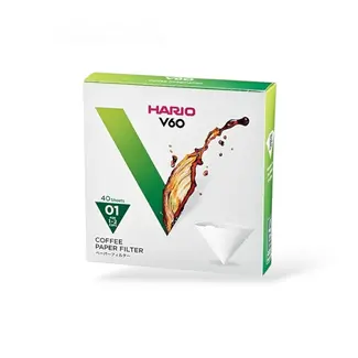 Hario V60 Filters 01 White - VCF-01-40W (40 stuks) Hario V60 Filters 01 White - VCF-01-40W (40 stuks)