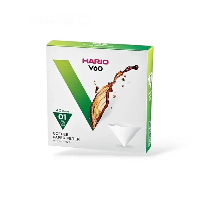 Hario - V60 Filters 01 White | VCF-01-40W (40 pieces)