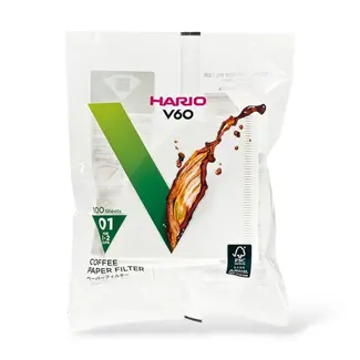 Hario V60 Filters 01 White - VCF-01-100W (100 Pieces) Hario V60 Filters 01 White - VCF-01-100W (100 Pieces)