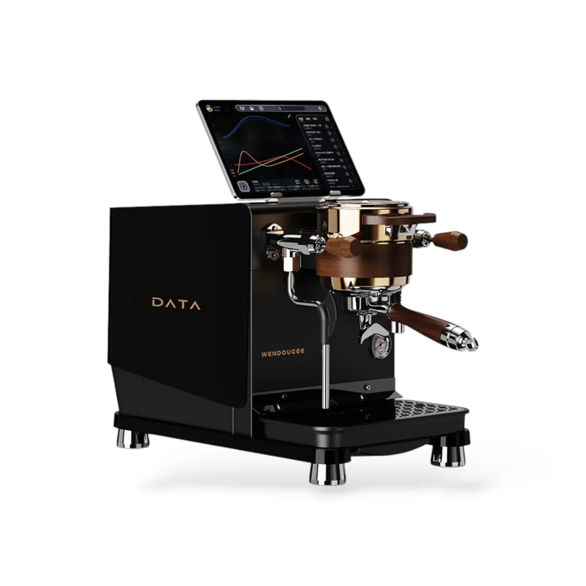 Wendougee - Data-S (Zwart/Goud) + Water Direct - Espressomachine