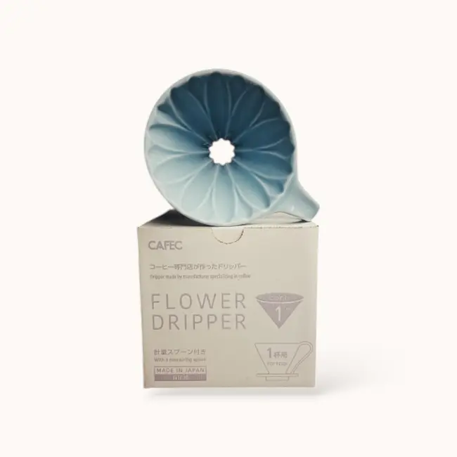 Cafec - Arita Ware Flower Dripper | 1 Cup (Hydrangea Blue)