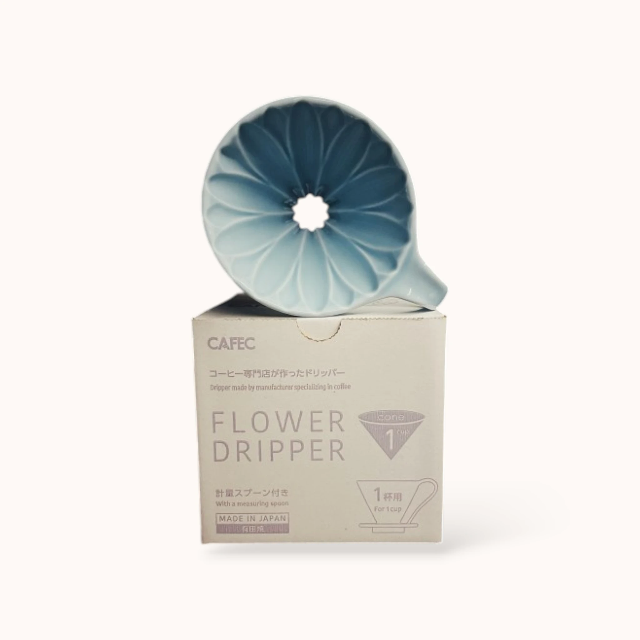 Cafec - Arita Ware Flower Dripper | 1 Cup (Hydrangea Blue)