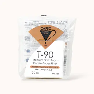 Cafec T-90 Medium-Dark Roast Paper Filter, 1 Cup (100 pieces)