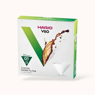 Hario V60 Filters 01 White - VCF-01-40W (40 pieces)