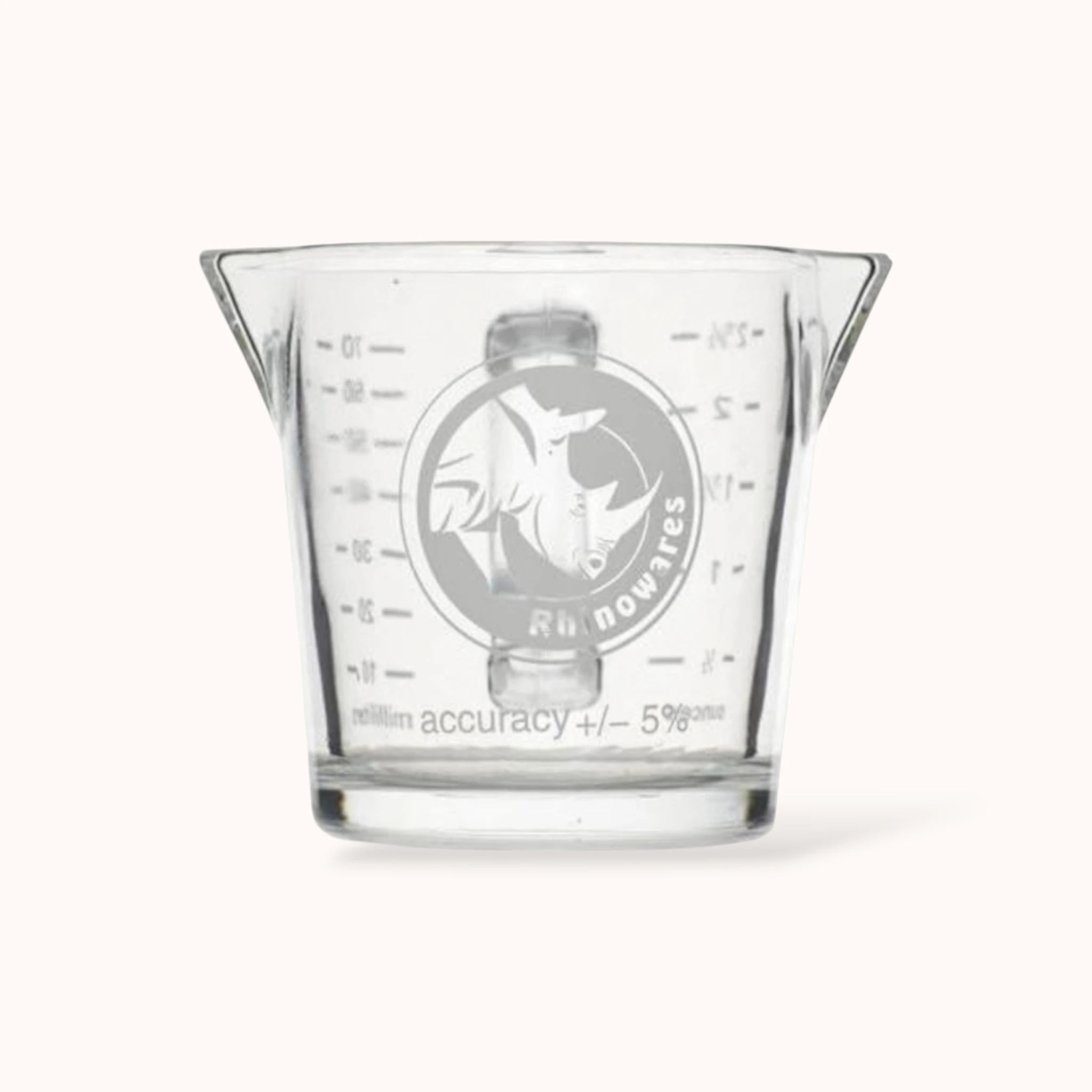 Rhinowares - Double Spout Espresso Shot Glass with Handle | 2.4oz/70ml