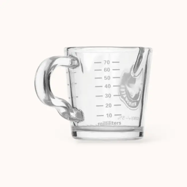 Rhinowares - Double Spout Espresso Shot Glass with Handle | 2.4oz/70ml