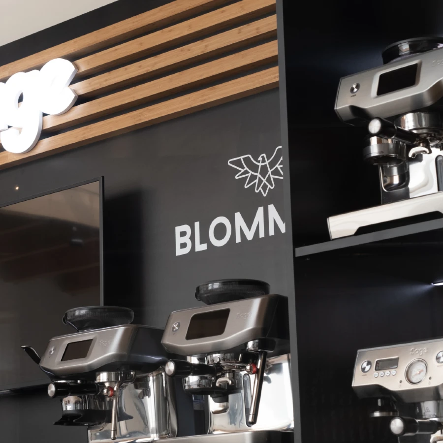 Sage-espressomachines in de showroom van Blommers in Nijmegen