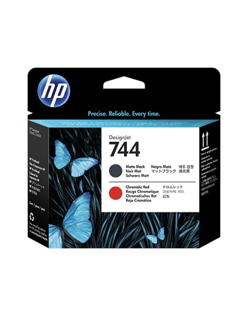 HP HP 744 (F9J88A) printhead mat black/chromatic red (original)