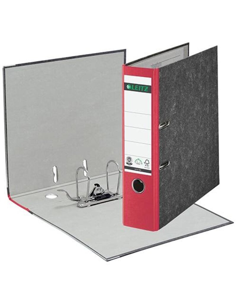 LEITZ Ordner Pappe A4 8 cm rot LEITZ 1080-50-25 180°