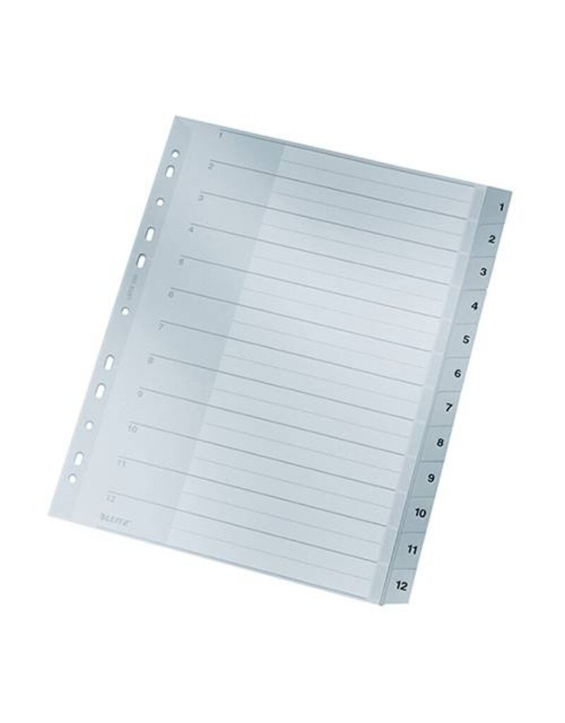 LEITZ Ordnerregister 1-12 PP A4 grau LEITZ 1282-00-00 Überbreit