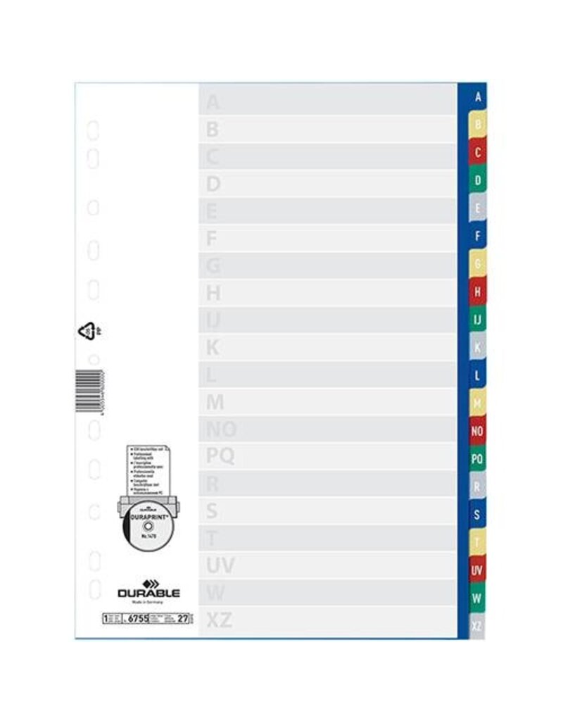 DURABLE Ordnerregister A-Z PP A4 20-tlg DURABLE 6755 27