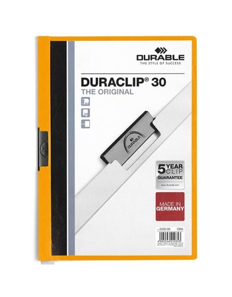DURABLE Clip-Mappe PVC Duraclip orange DURABLE 2200 09 Duraclip