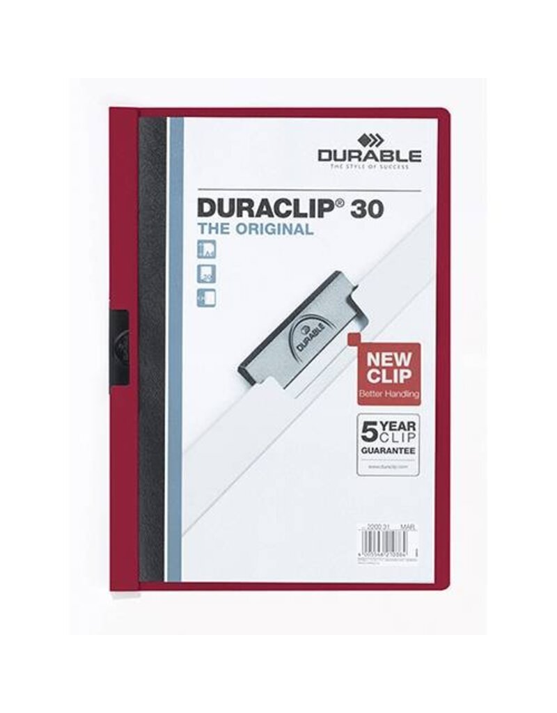 DURABLE Clip-Mappe PVC Duraclip aubergine/dk'rot DURABLE 2200 31 Duraclip