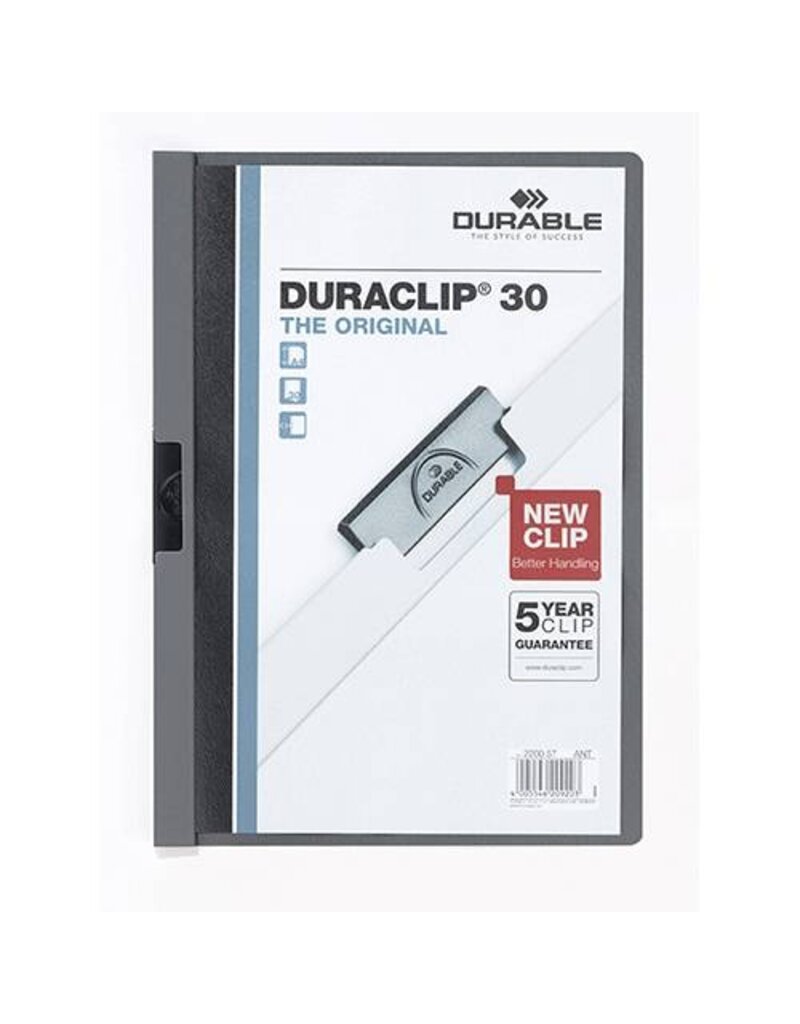 DURABLE Clip-Mappe PVC Duraclip anthrazit/grau DURABLE 2200 57 Duraclip